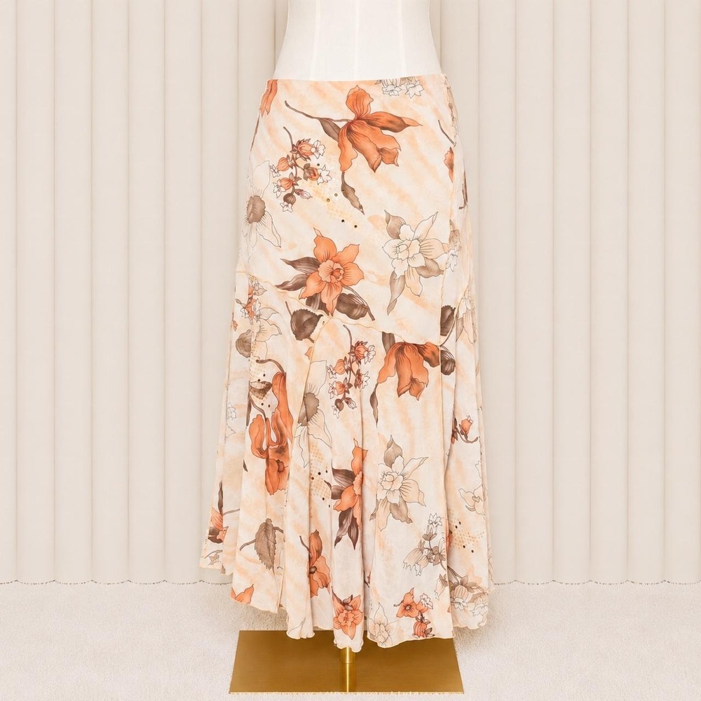 Vintage Y2K MNG Floral Handkerchief Hem Maxi Skirt Beautiful